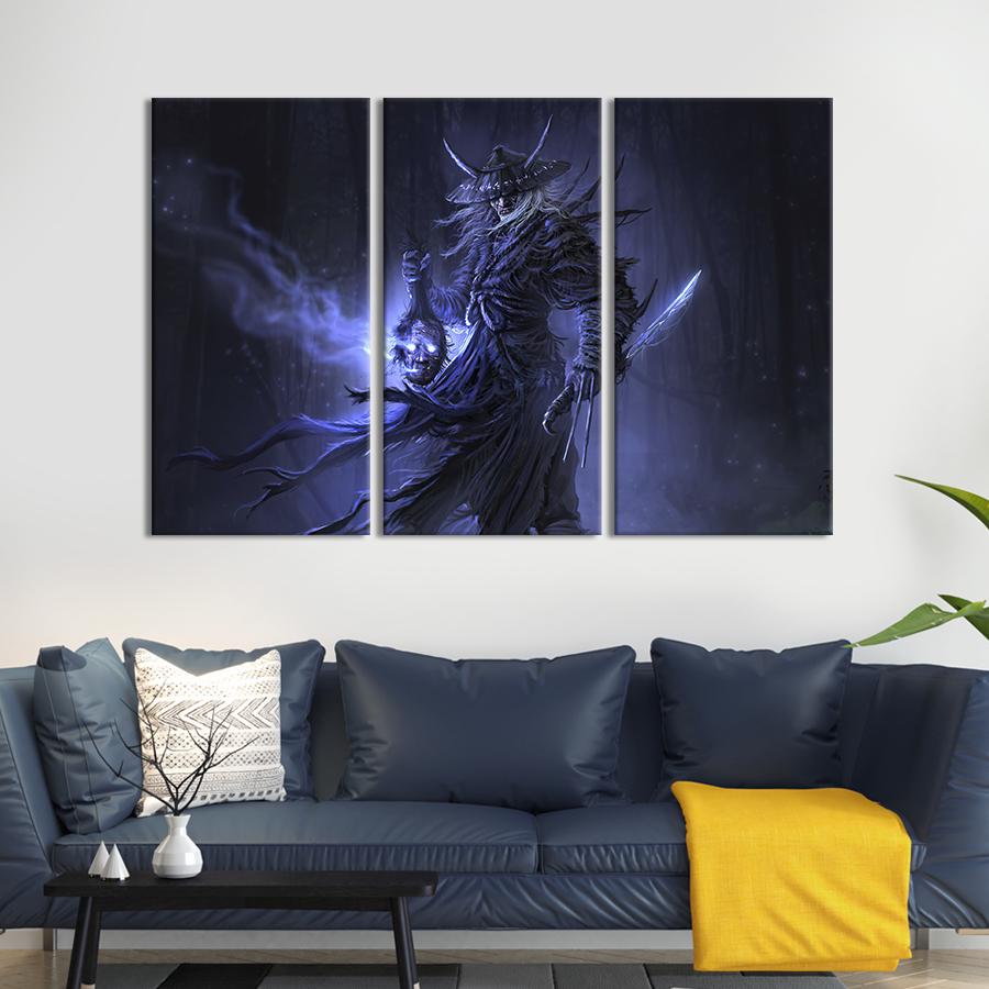 Картина модульная из 3 частей Самурай с головой врага M 78x48 см (673-31)