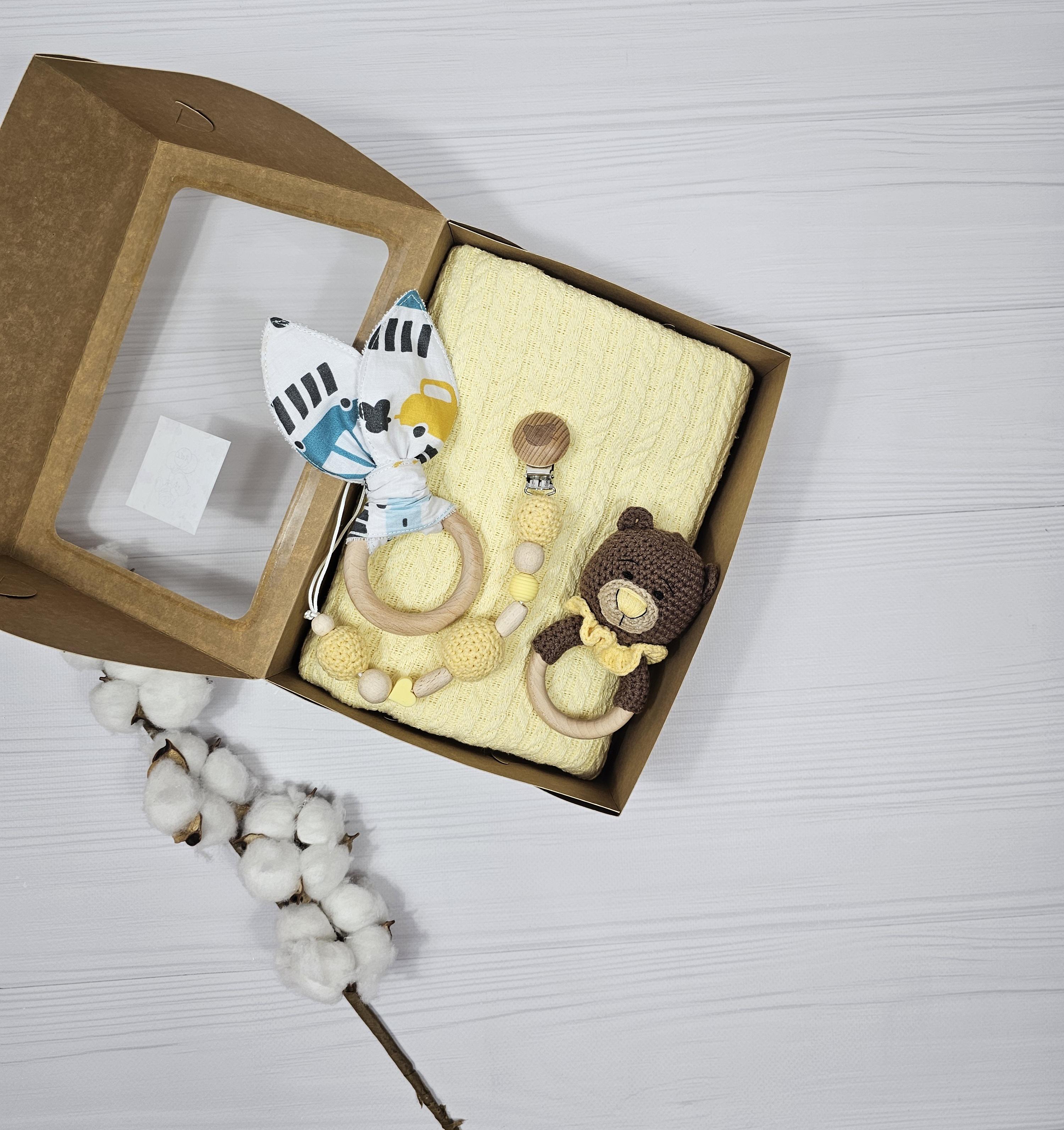 Набор для младенца с пледом a.l.babybox Желтый