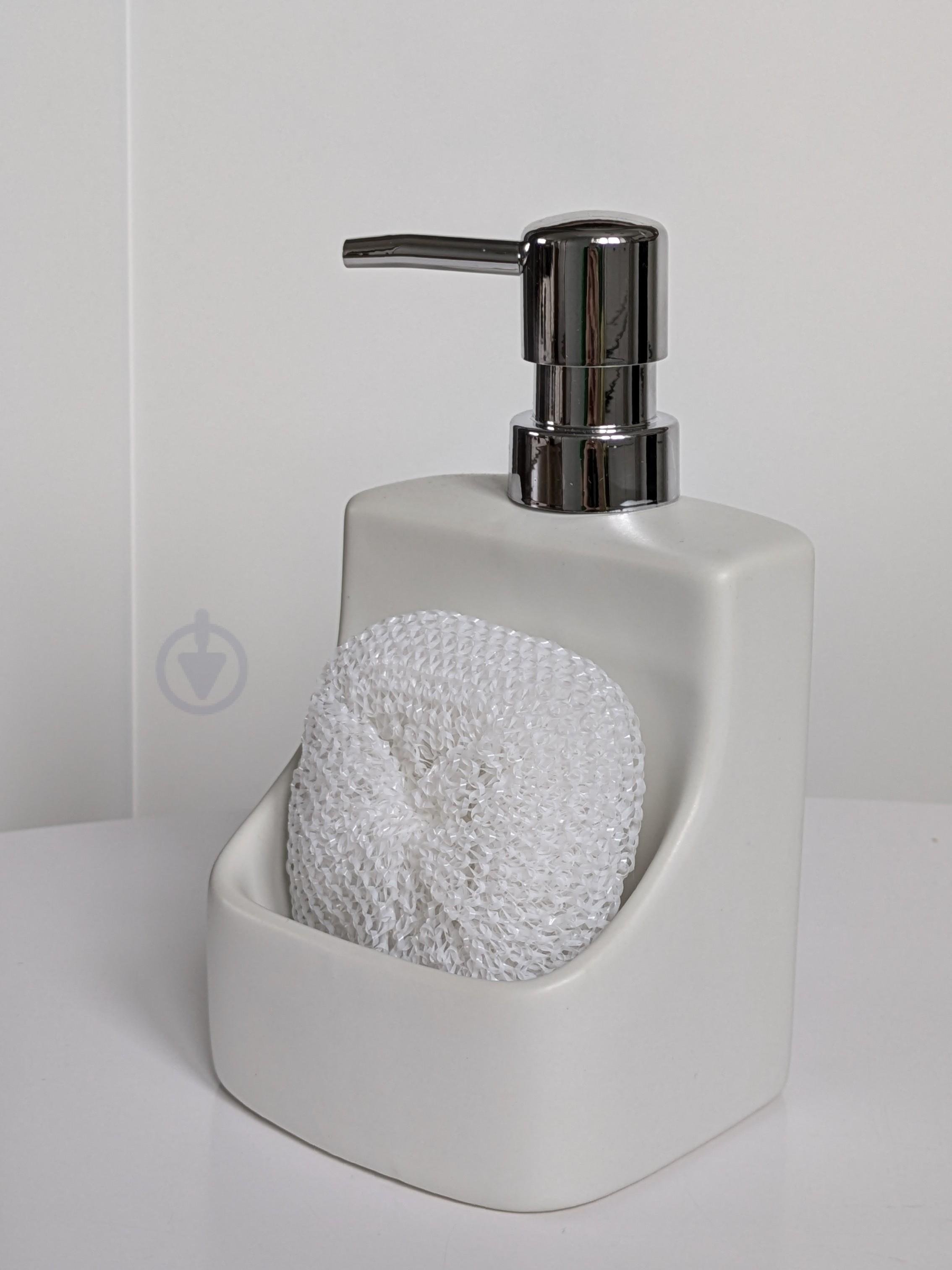 Дозатор BonaDi с местом для губки Белый матовый