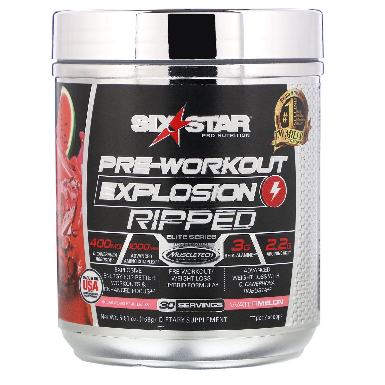Предтренировочный комплекс Six Star Pre-Workout Explosion Ripped 168 г Watermelon