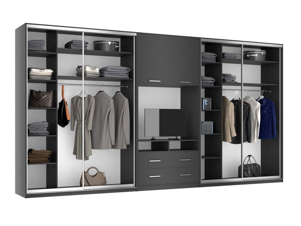 Шкаф-купе Mebel Star ECO Max TV 457х60х240 см Антрацитовый (24111678)