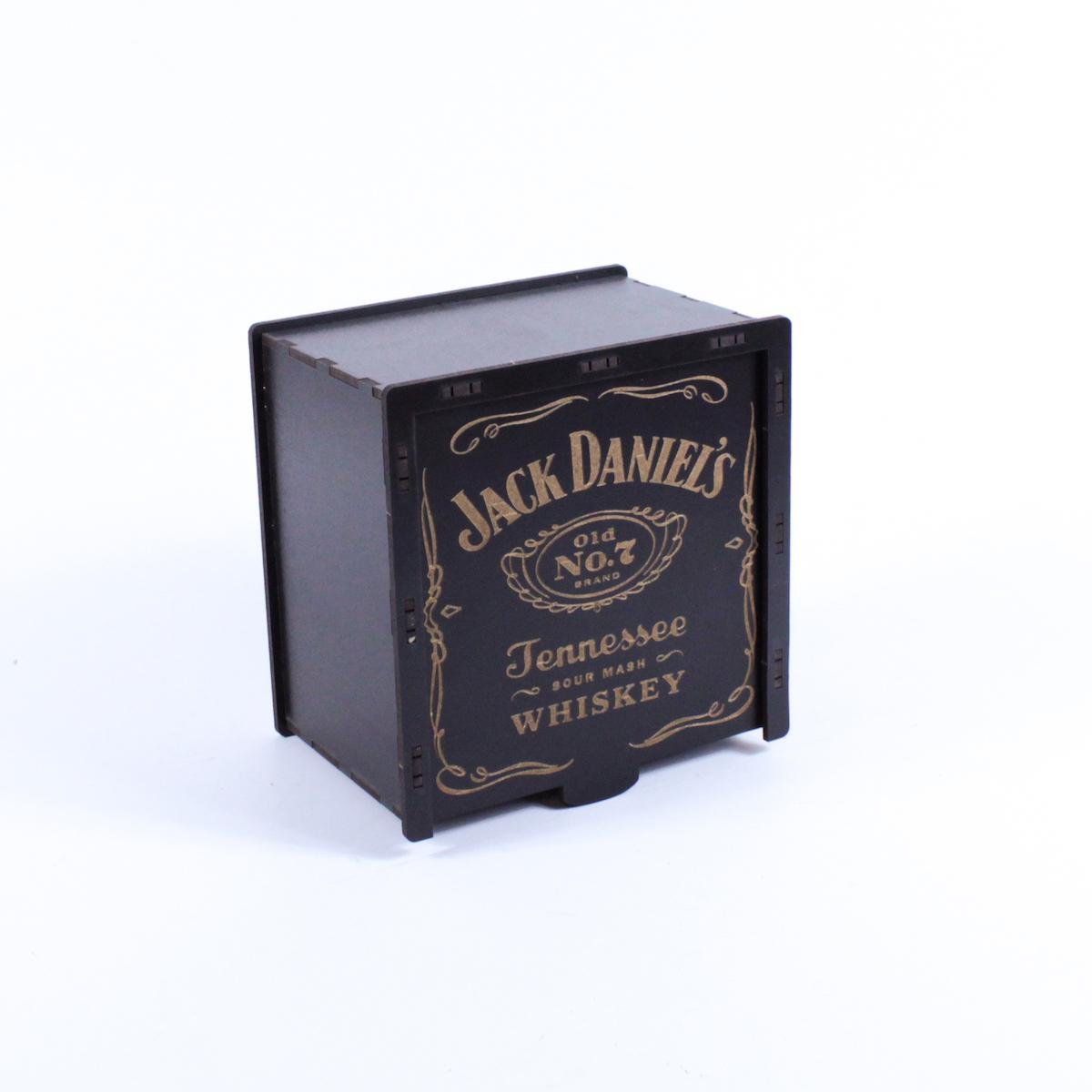 Коробка квадратна "Jack Daniel's" 1 на засув з гравіюванням Чорний (4721)