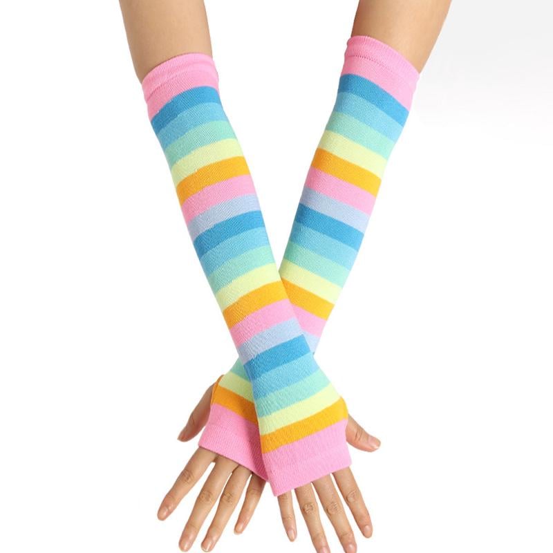 Митенки полосатые One size Разноцветный (1544) - фото 2 Митенки полосатые One size Разноцветный (1544) - фото 2