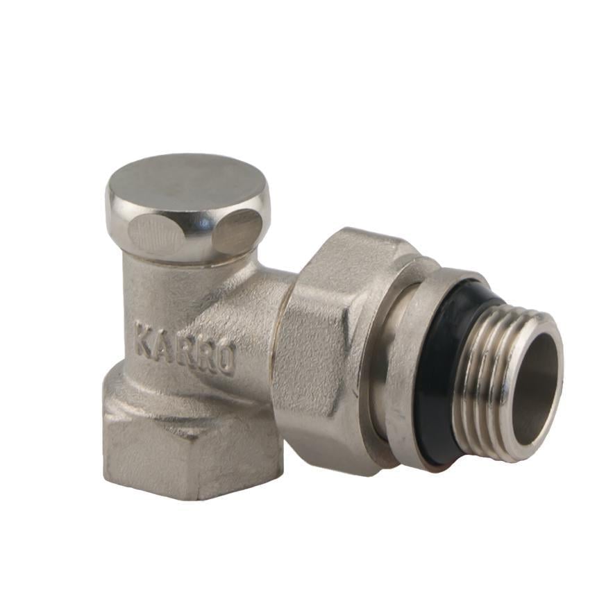 Кран для радиатора угловой Karro Super KR329 нижний с уплотнительной резинкой 1/2" (24850732)