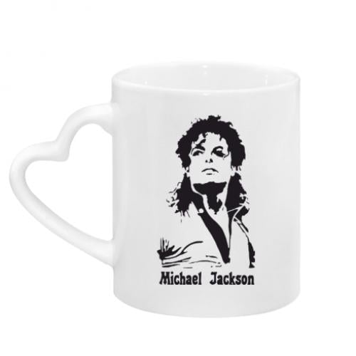 Чашка с ручкой в виде сердца Майкл Джексон 320 мл Белый (5835956-1-24551)