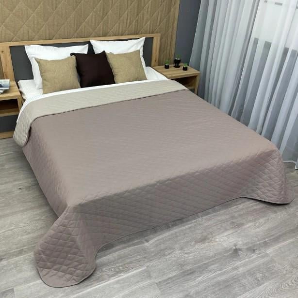 Покривало двостороннє Decorator Ultra Sonic Microfiber 180х215 см Сіро-коричневий/Бежевий (85-017) Покривало двостороннє Decorator Ultra Sonic Microfiber 180х215 см Сіро-коричневий/Бежевий (85-017)