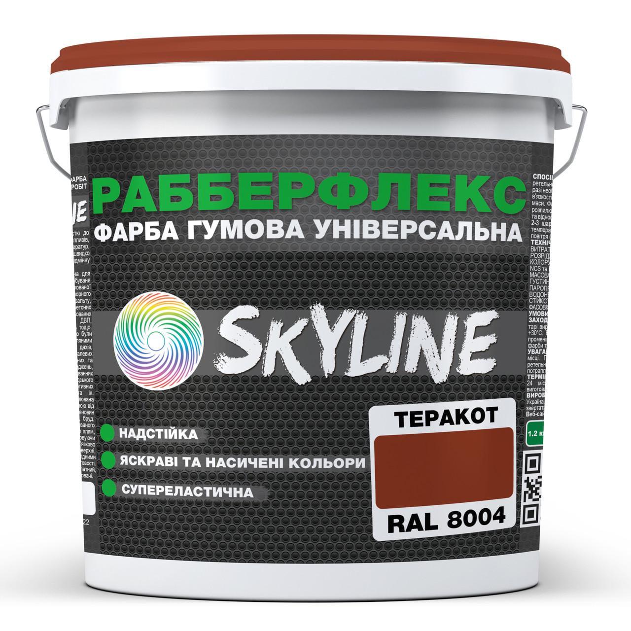 Фарба гумова супереластична РабберФлекс SkyLine 3,6 кг Теракот RAL 8006 (2933623098)