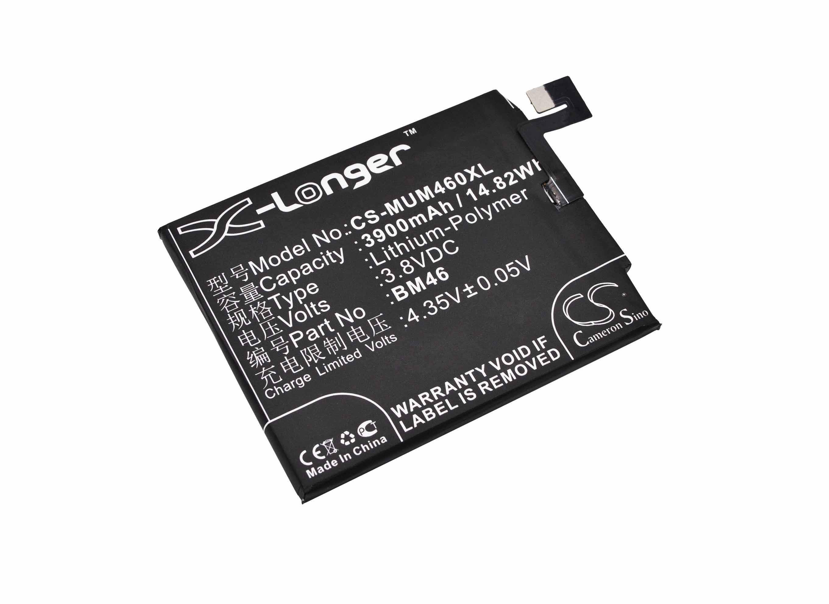 Аккумулятор для смартфона Xiaomi CS-MUM460XL Redmi Note 3 3,8V 3900 mAh 14,82 Wh Black