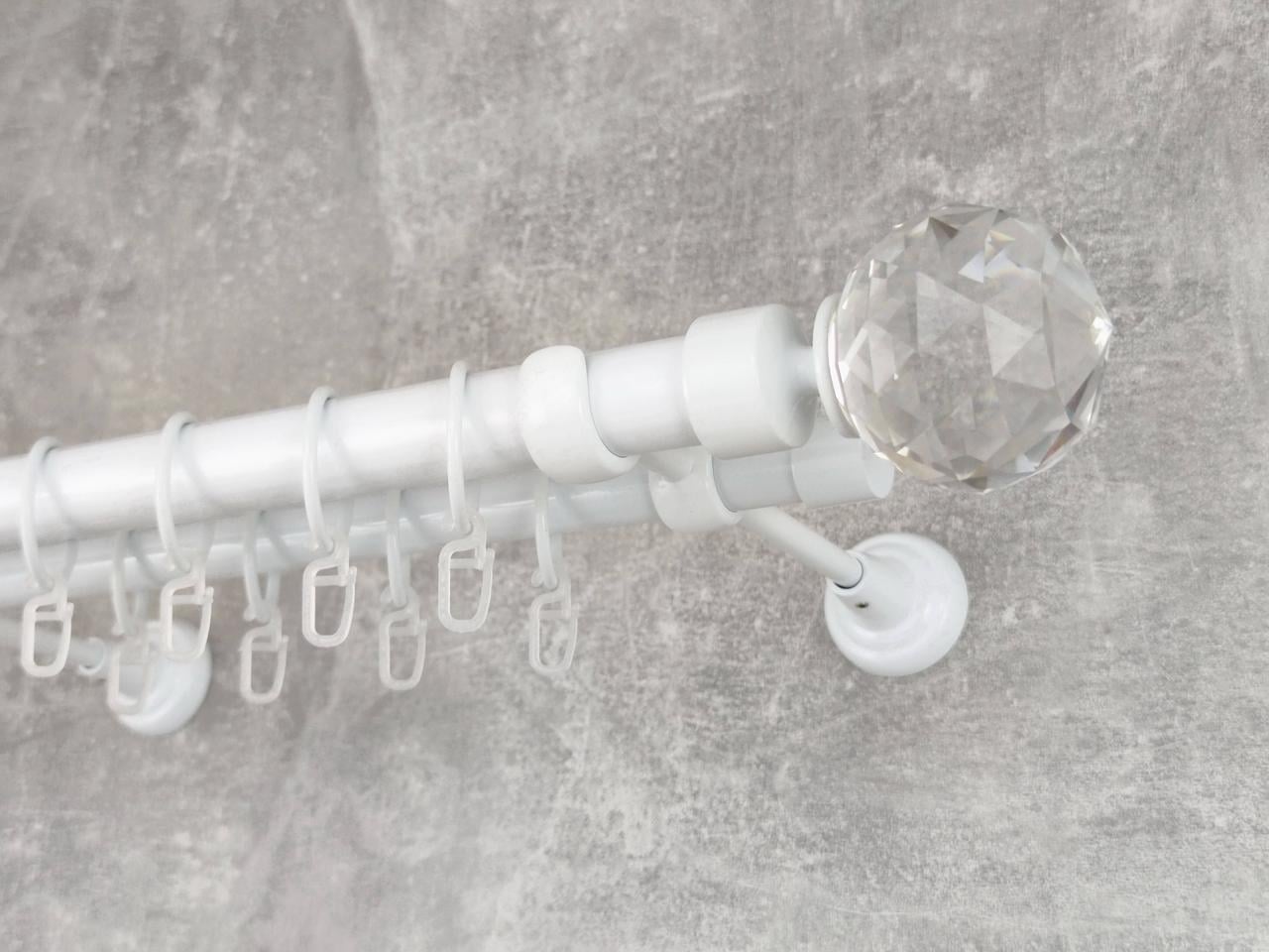 Карниз MStyle Люмиера металлический для штор двухрядный 25/19 мм гладкий 300 см Белый (5020779)