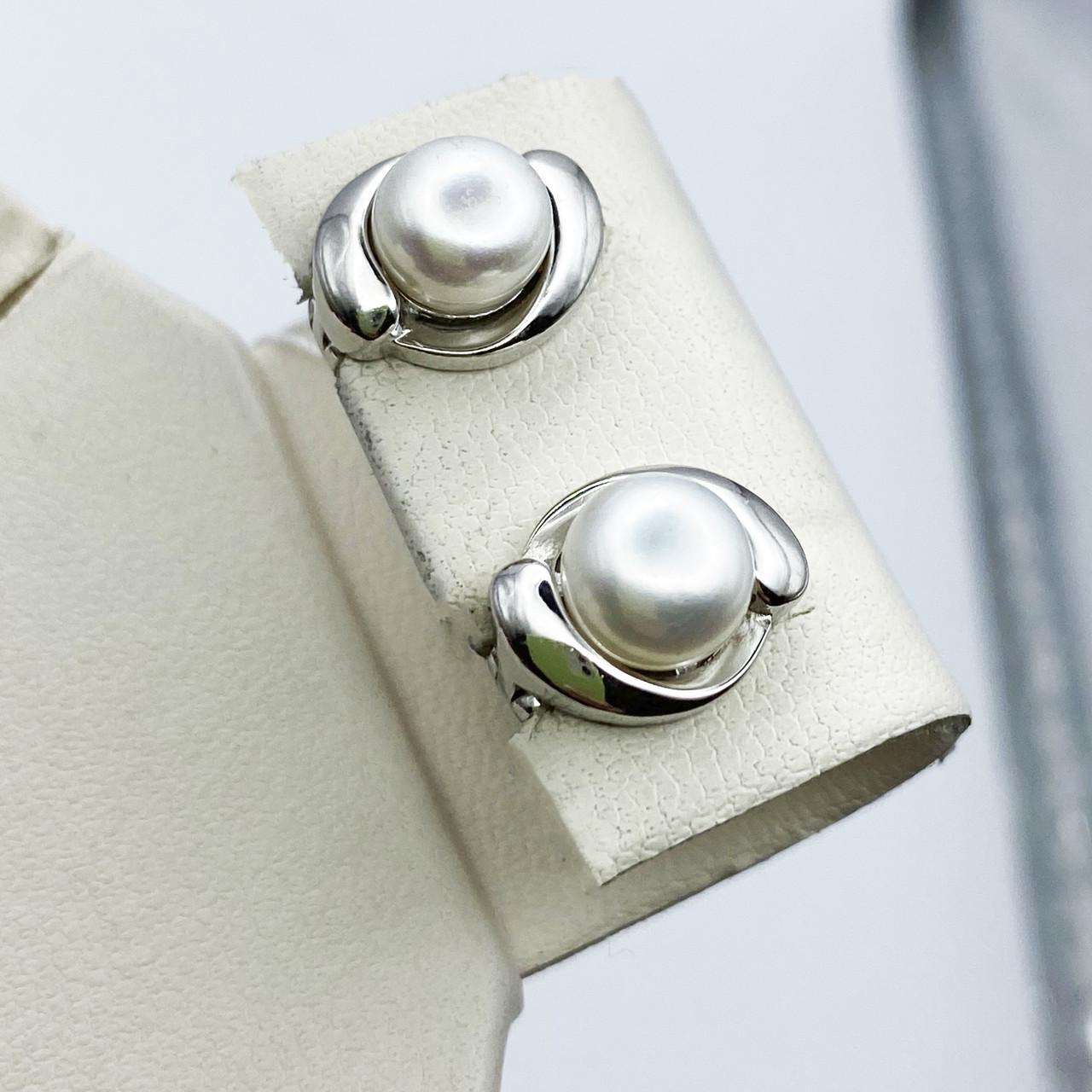 Сережки срібні з перлами 4,02 г (1935711907)