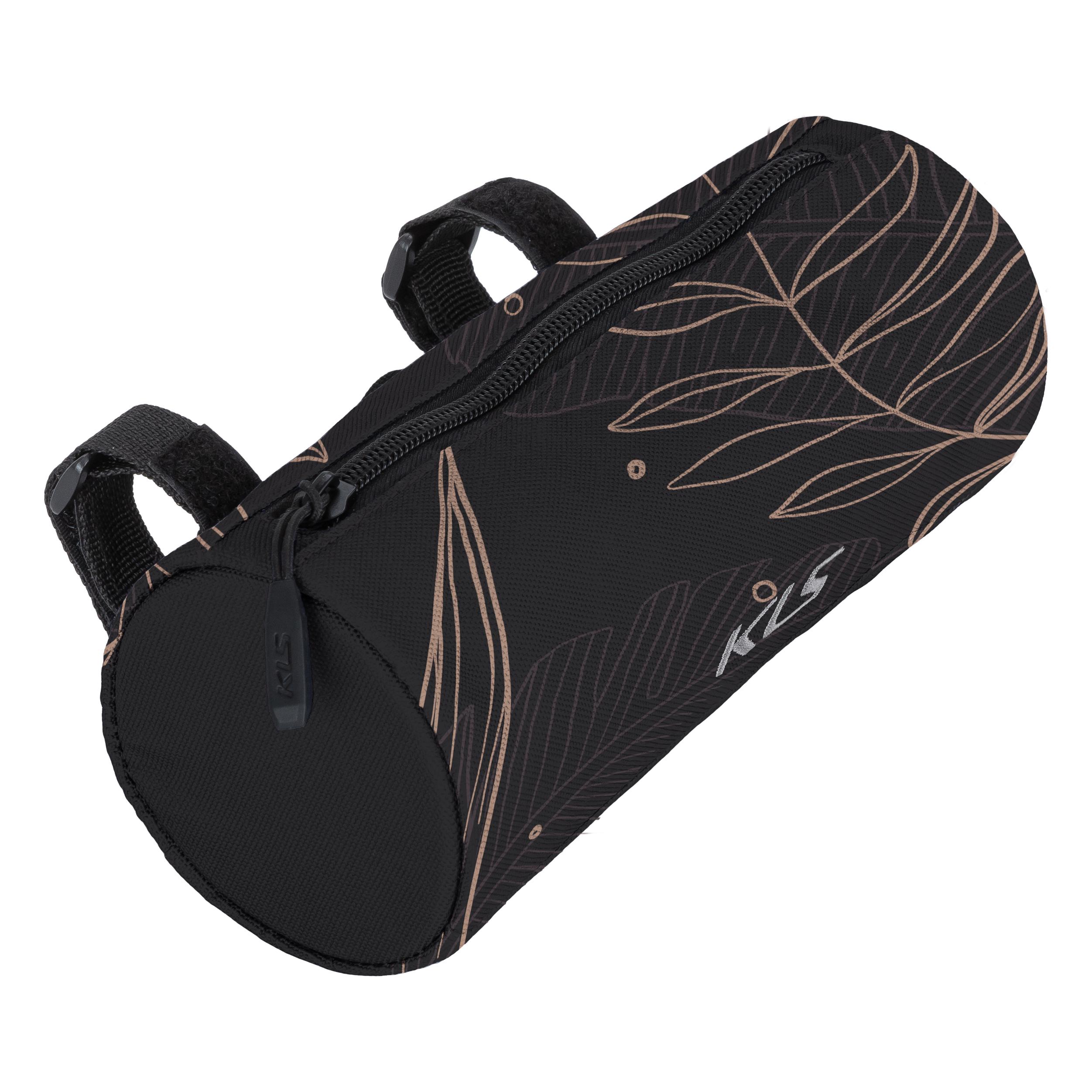 Сумка на руль KLS Roller дизайн цветы Черный