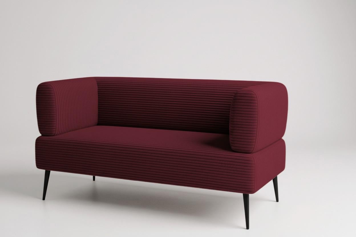 Диван офисный Tobi Sho Бенно-1 с подлокотниками велюр вельвет 1400х720х750 мм Lotus 67/Bordo