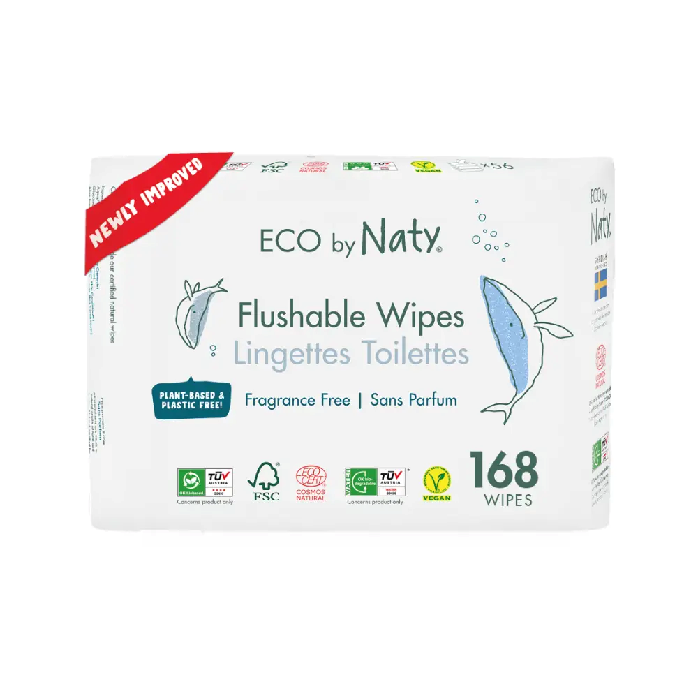 Туалетний папір вологий органічний Eco by Naty без запаху 168 шт. 3 упаковки (7330933177177)