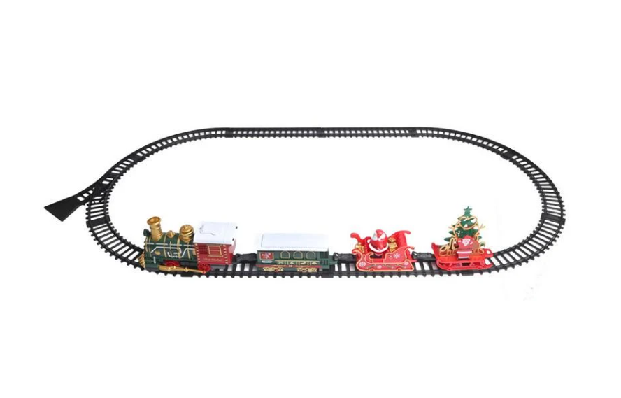 Дитяча залізниця Fun Game 699-66A Новорічний ЖД локомотив з залізничним полотном до 91 см зі звуком та світлом (2765608995)