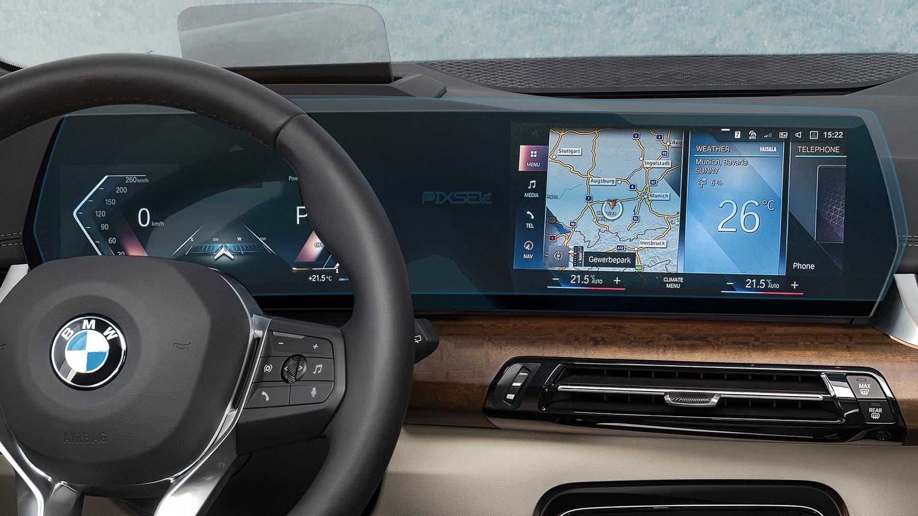 Скло захисне Pixsel гібридне глянець на монітор BMW 2/M2 26,2“ 2022 U06