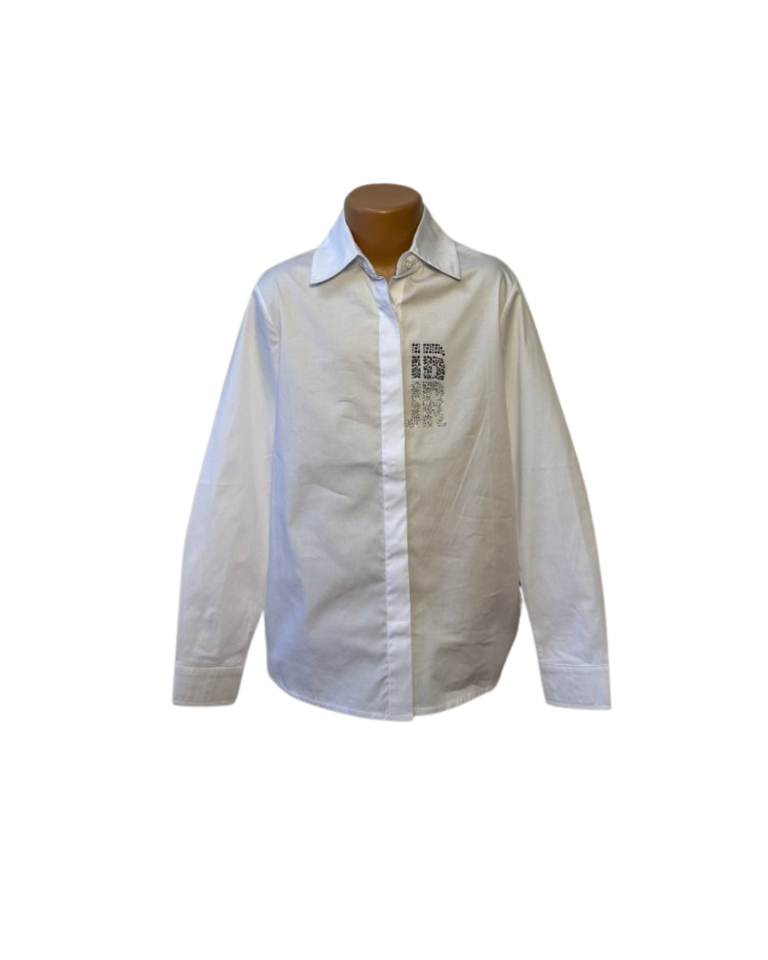 Сорочка для дівчинки JOHN RICHMOND з кристальним брендовим декором 10 років/140 см Білий (04010048J-RI)