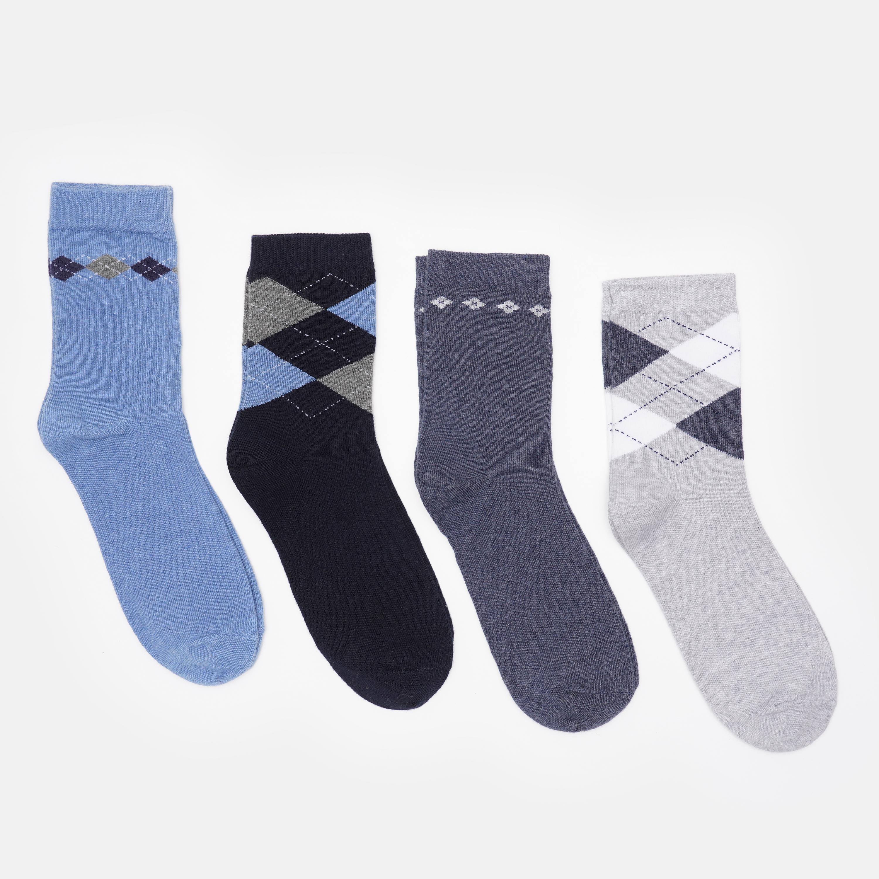 Носки C&A 4 пары Ромбики р. 39-42 Темно-синий (2242379840611)