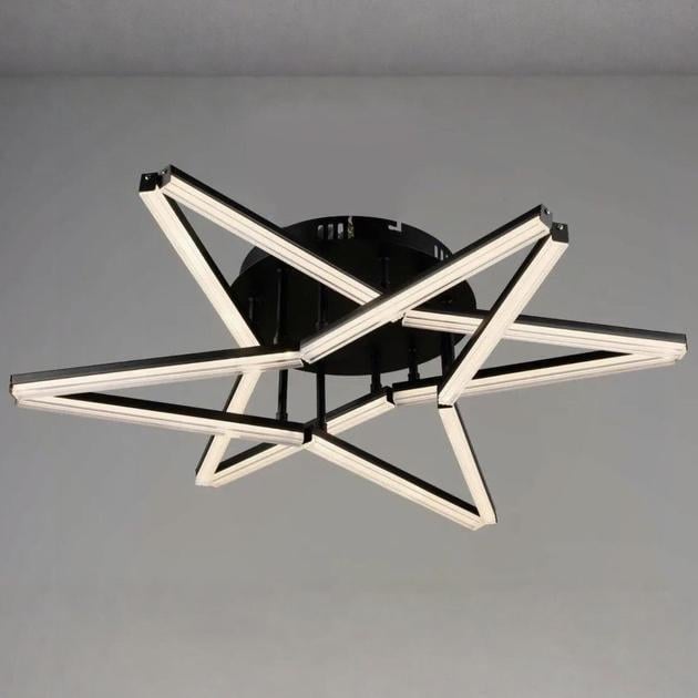 LED-люстра потолочная Valeso с 12 рассеивателями из акрила 3000/6500K IP20 B YH1324/12 BK 72W Черный (28688270)