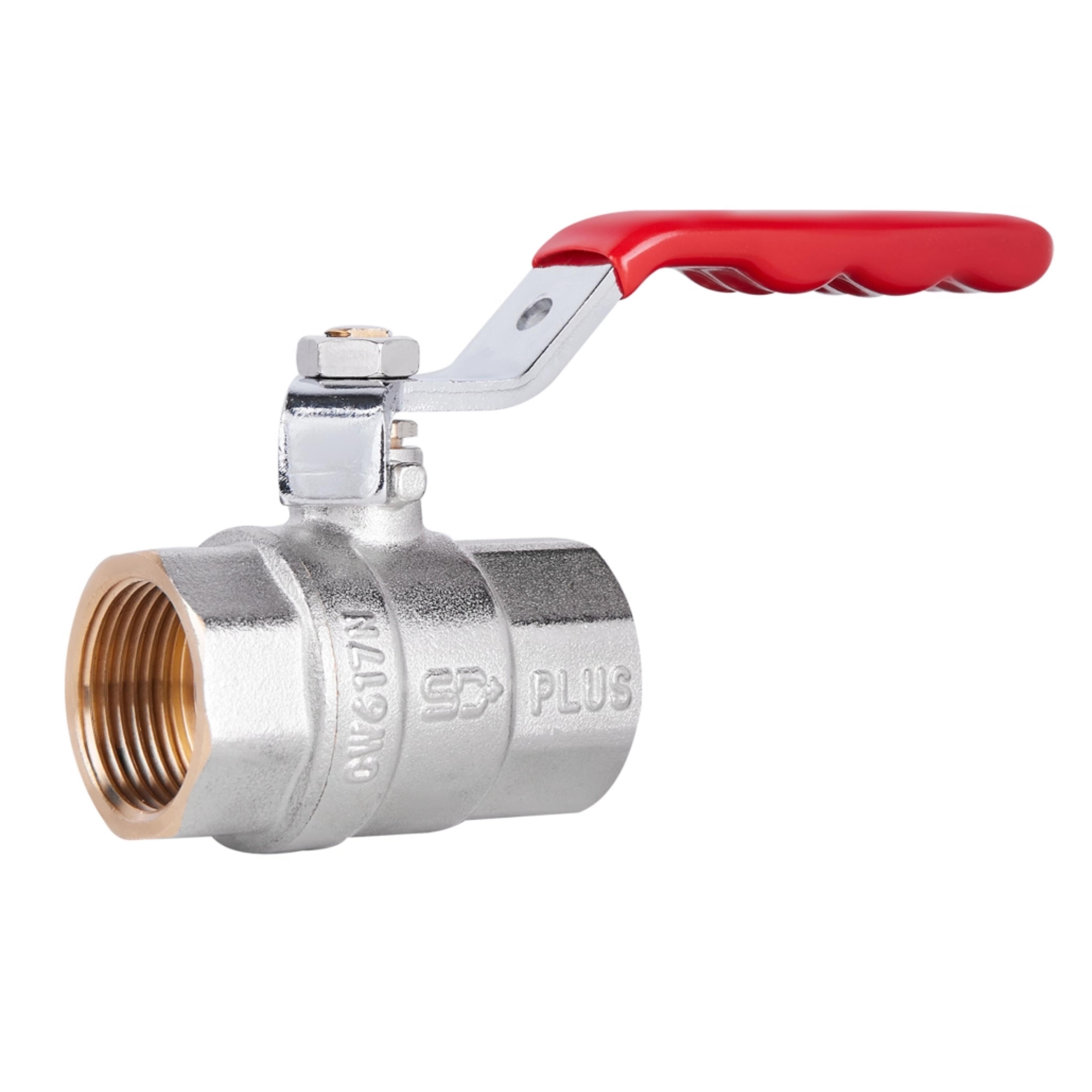 Кран шаровой Thermo Alliance Standart 3/4"ВВ прямой латунный никелированный рычаг PN40 (SD600NW20PN40)