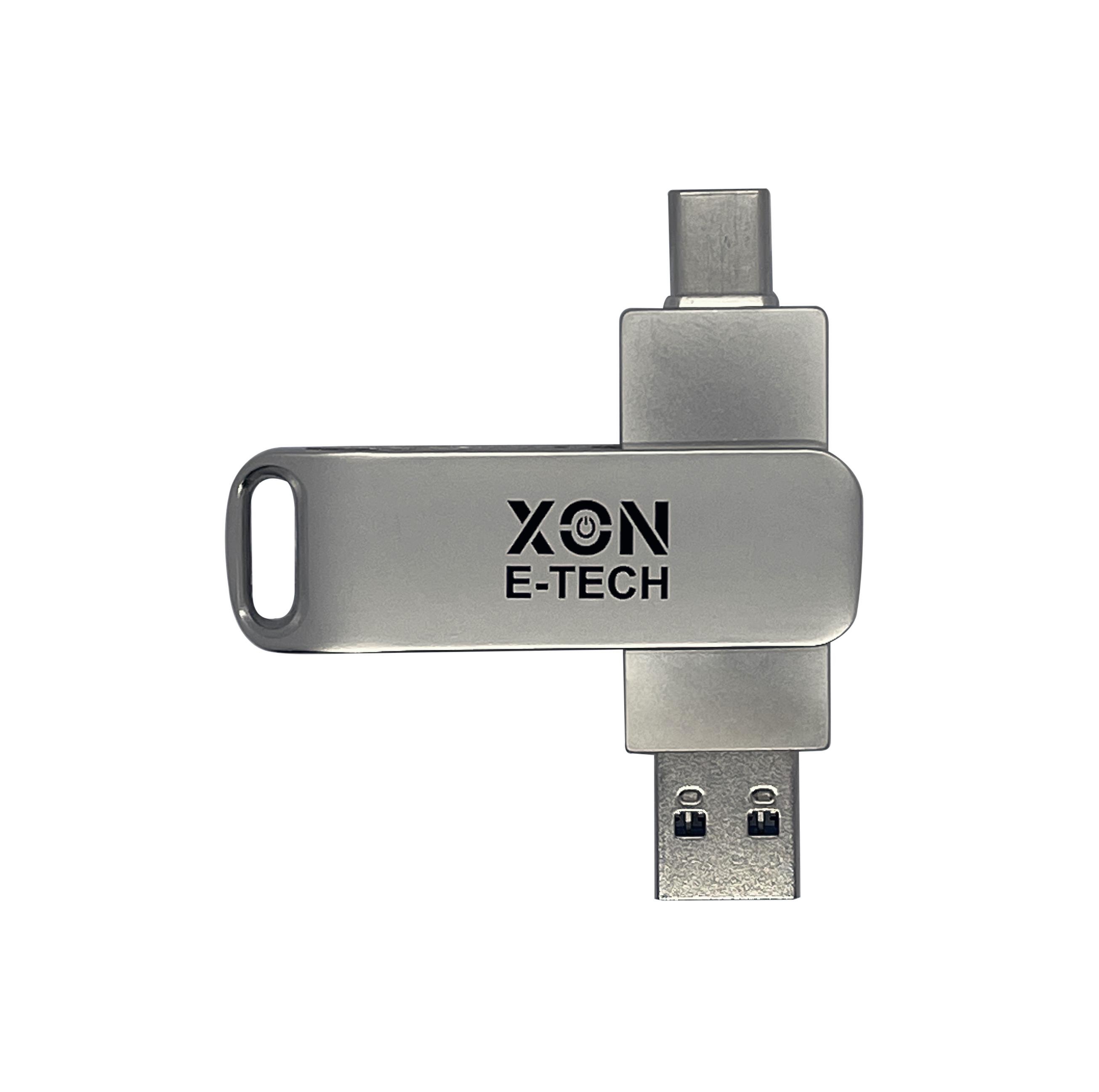 Флеш-накопичувач XON FlashDrive DuoConnect 256 Гб Сірий (FX3DR256MS 7638)