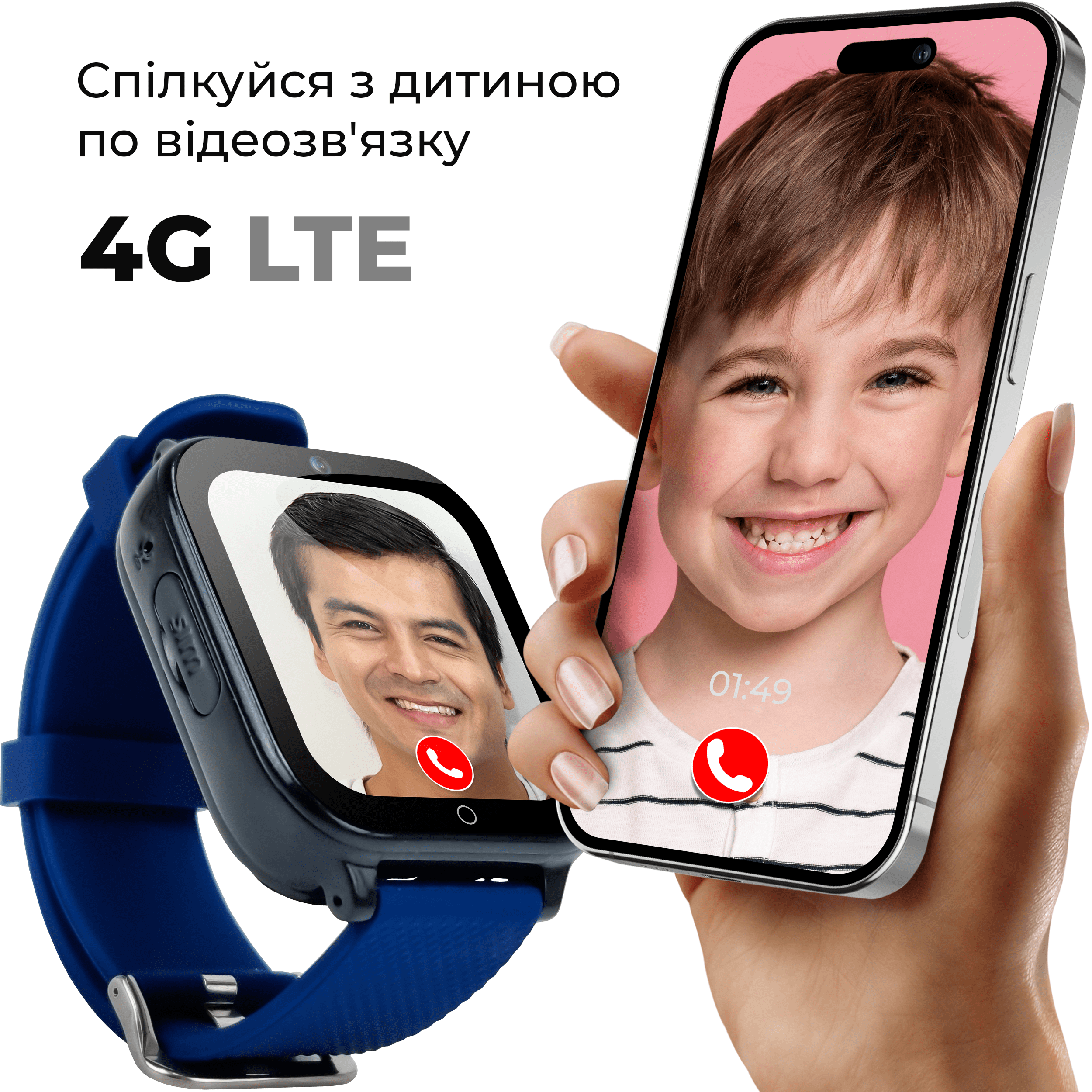 Смарт-годинник JETIX DF100 Pro c 4G відеодзвінком вібродзвінком та вологозахистом IP67 Blue (8927279) - фото 2