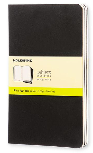 Набір блокнотів Moleskine Cahier середніх 3 шт. Чорний (QP318)