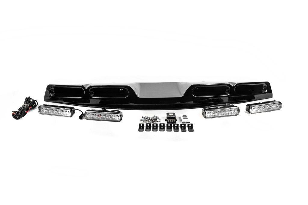 Козырек лобового стекла с LED GBT для Land Rover Defender 2019- гг. abs-пластик Черный (131886)
