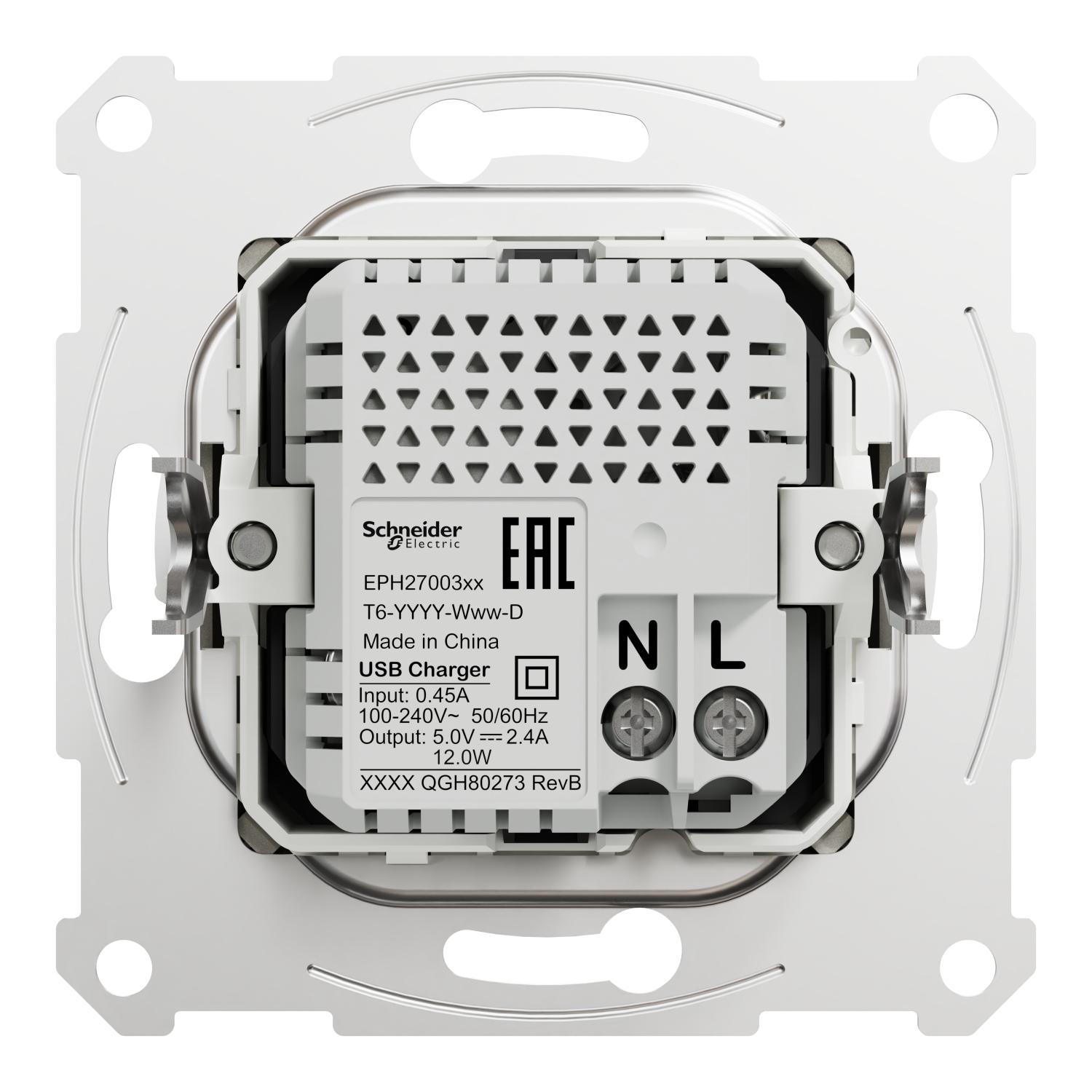 Розетка Schneider Electric Asfora ABS USB А+С 2,4А Бронзовий (EPH2700369) - фото 5