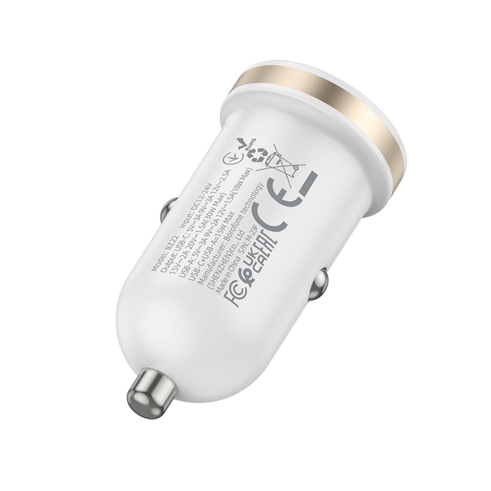 Зарядний пристрій автомобільний Borofone BZ22 1USB/1USB-C QC/PD30W (28212743) - фото 4 Зарядний пристрій автомобільний Borofone BZ22 1USB/1USB-C QC/PD30W (28212743) - фото 4