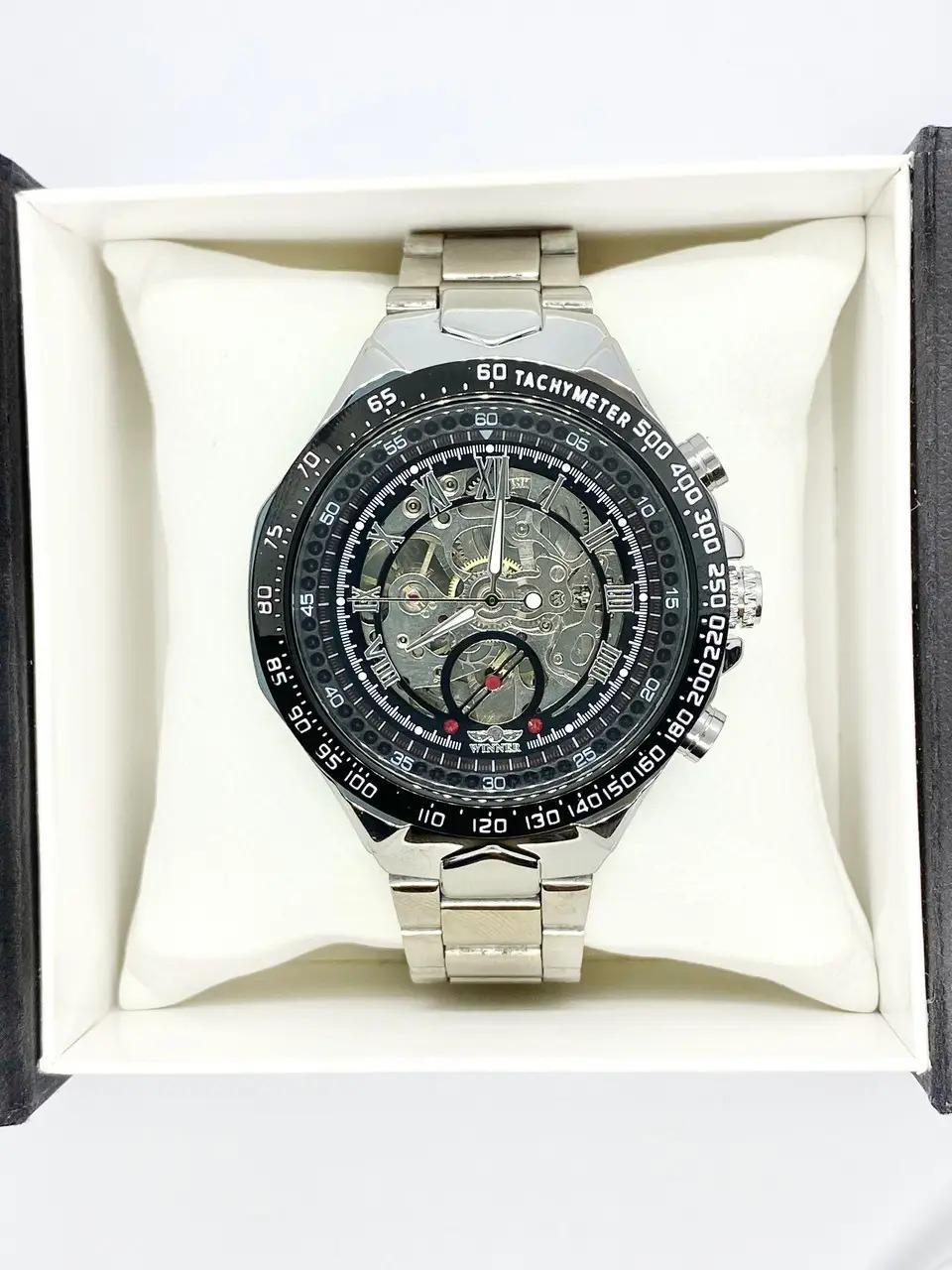 Годинник чоловічий механічний наручний Winner Skeleton з автопідзаводом Сріблястий (IBW903S) - фото 9 Годинник чоловічий механічний наручний Winner Skeleton з автопідзаводом Сріблястий (IBW903S) - фото 9