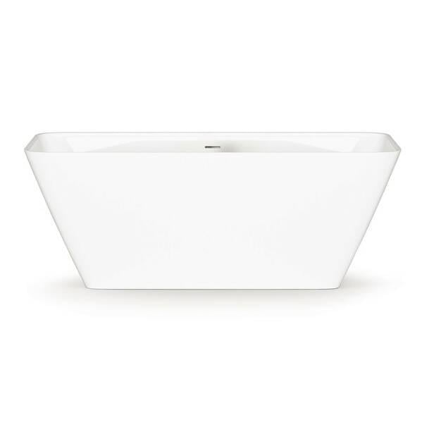 Ванна зі штучного каменю PAA Quadro VAQUA/00 окремостояча 159x70 см Білий глянець