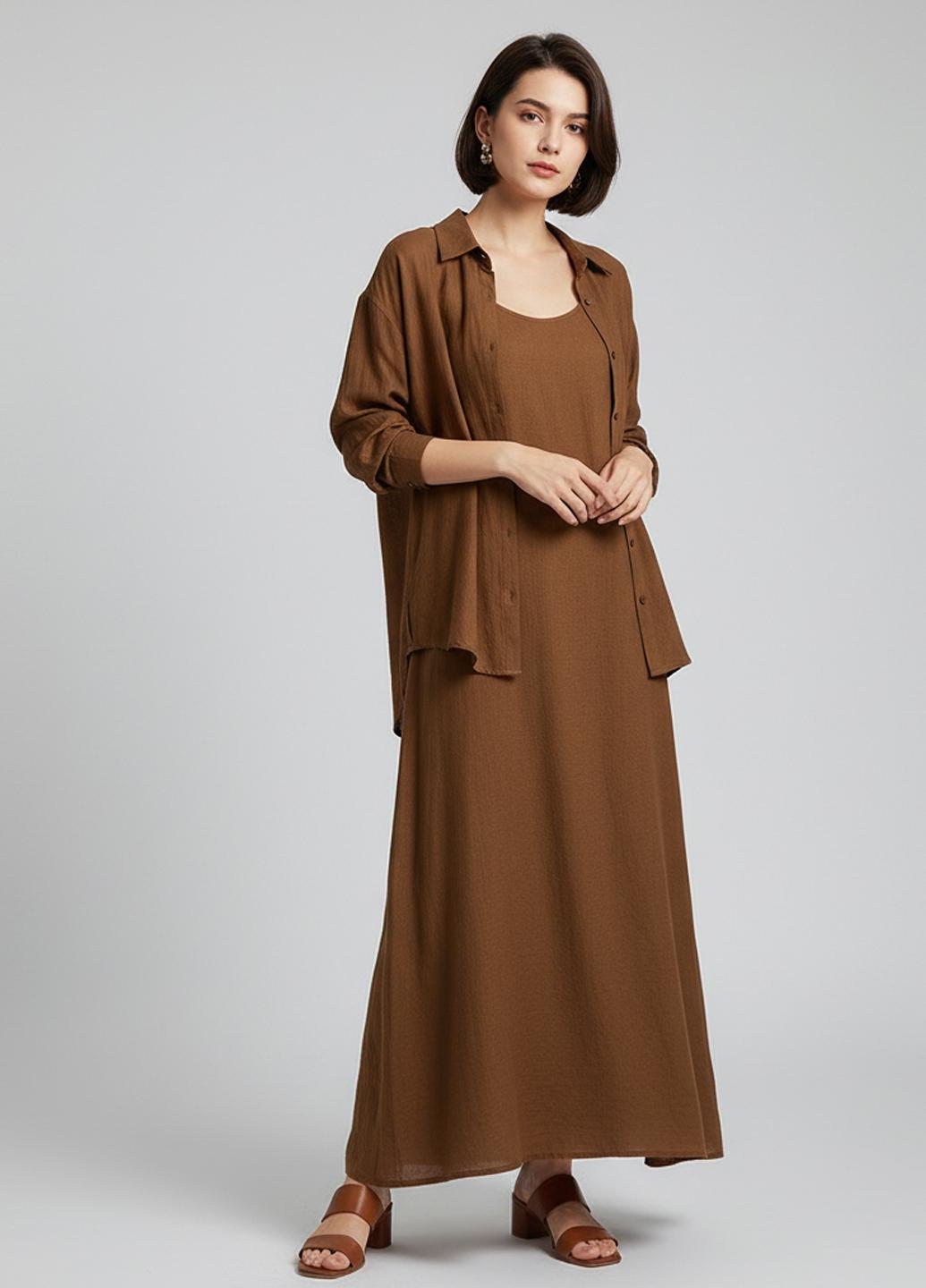 Костюм-двійка жіночий літній сукня та сорочка L (GF-12) - фото 3