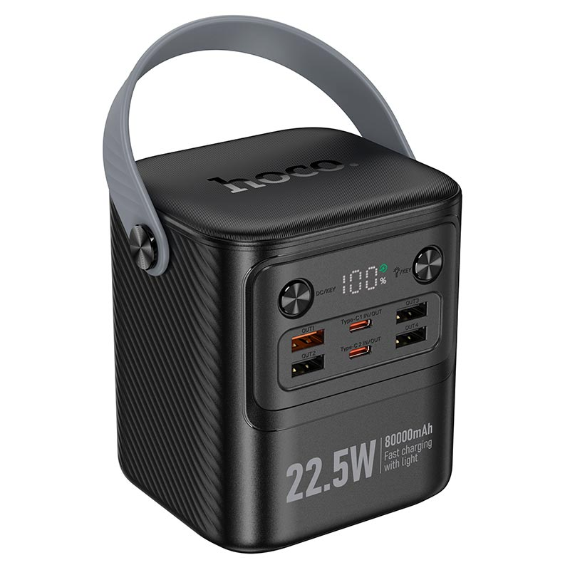 Павербанк Hoco J152 80000 mAh 22,5W PD/QC фонарик Черный (UBN20105)