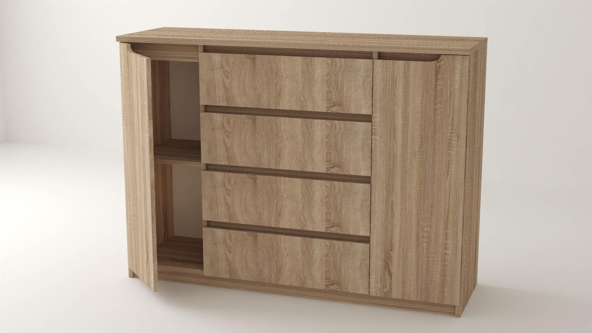 Комод Алекса ВК-51 150х38х98 см Дуб сонома Комод Алекса ВК-51 150х38х98 см Дуб сонома