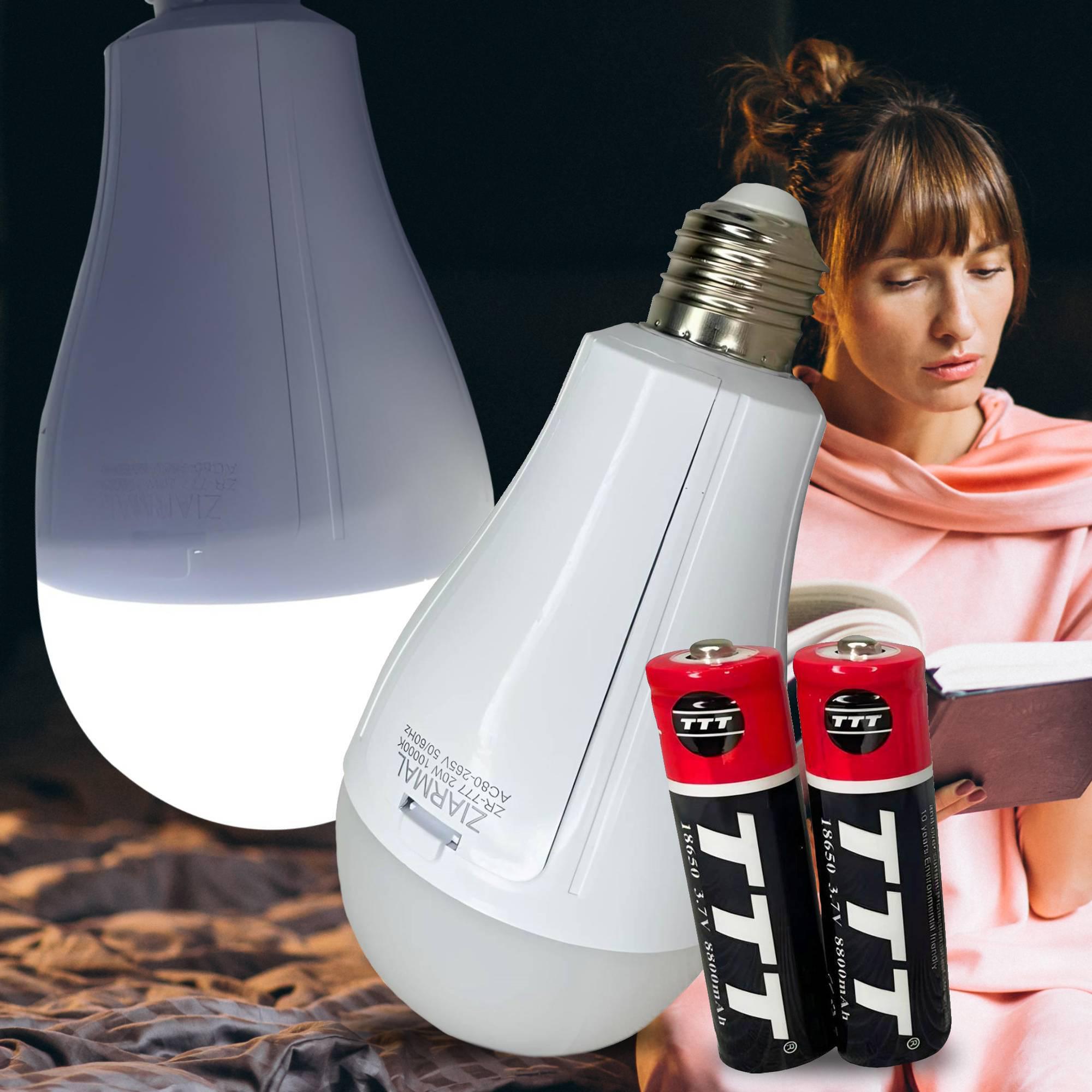 Лампочка аварійна акумуляторна Ziarmal ZR-777 Е27 з акумулятором 18650 2 шт. - фото 3 Лампочка аварійна акумуляторна Ziarmal ZR-777 Е27 з акумулятором 18650 2 шт. - фото 3