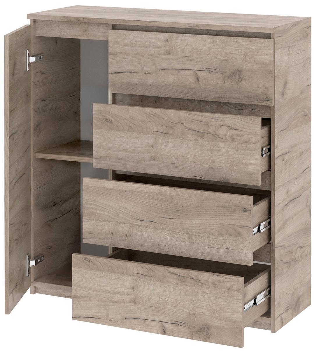 Комод ДСП Мастер Форм Брайт 20126 телескопические направляющие левый 1000х376х950 мм Дуб крафт серый - фото 2