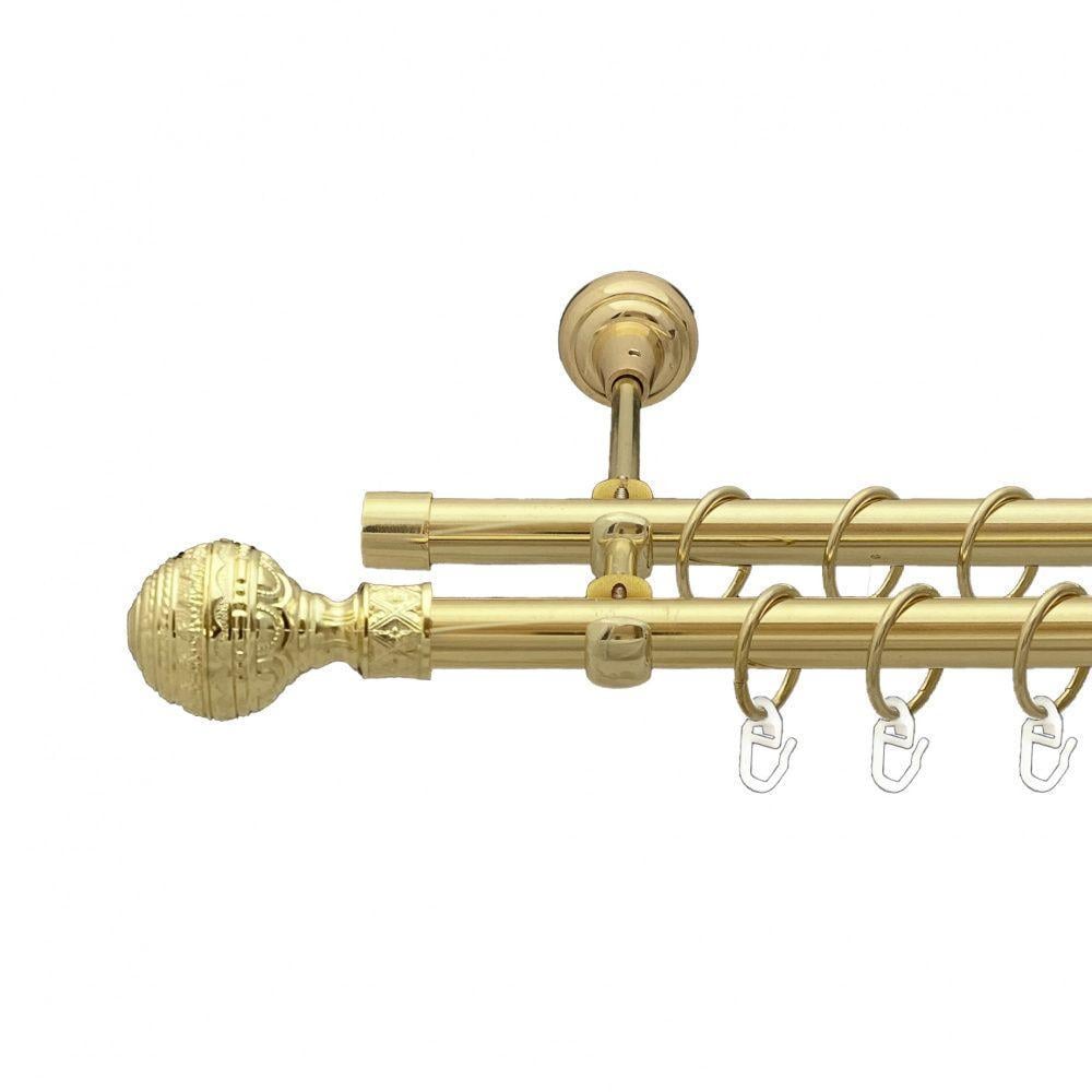 Карниз металевий Orvit Арабеска двохрядний 19/19 мм 300 см Золотой (2355465927)