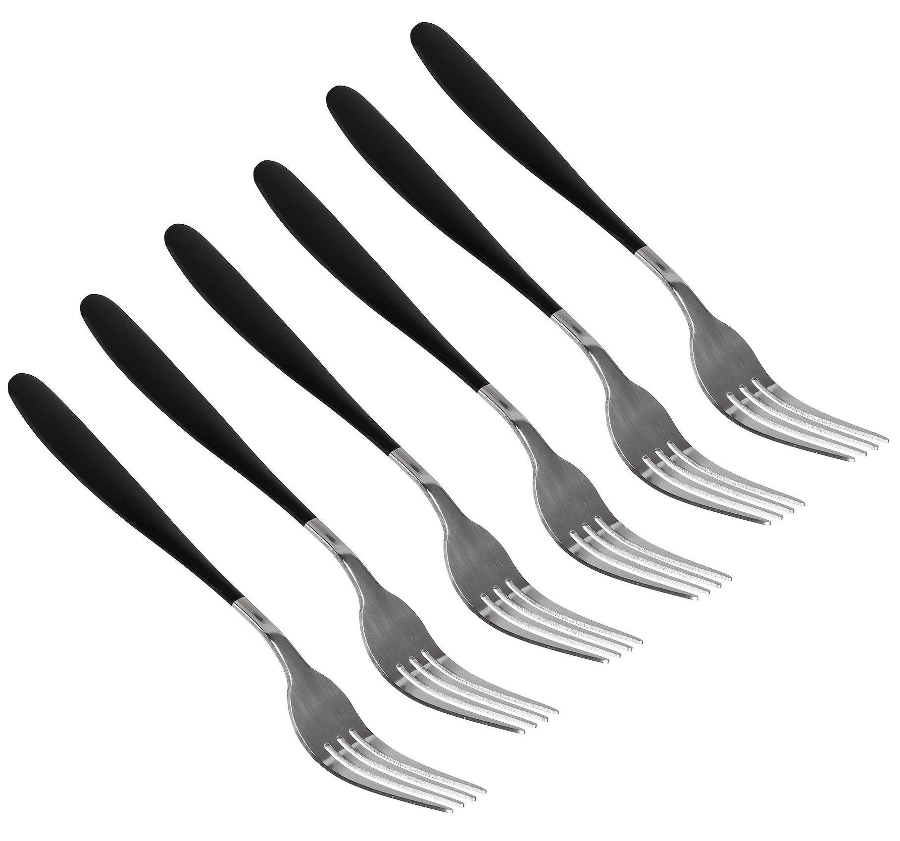 Набор столовых вилок Black mat из нержавеющей стали 6 шт. Набор столовых вилок Black mat из нержавеющей стали 6 шт.