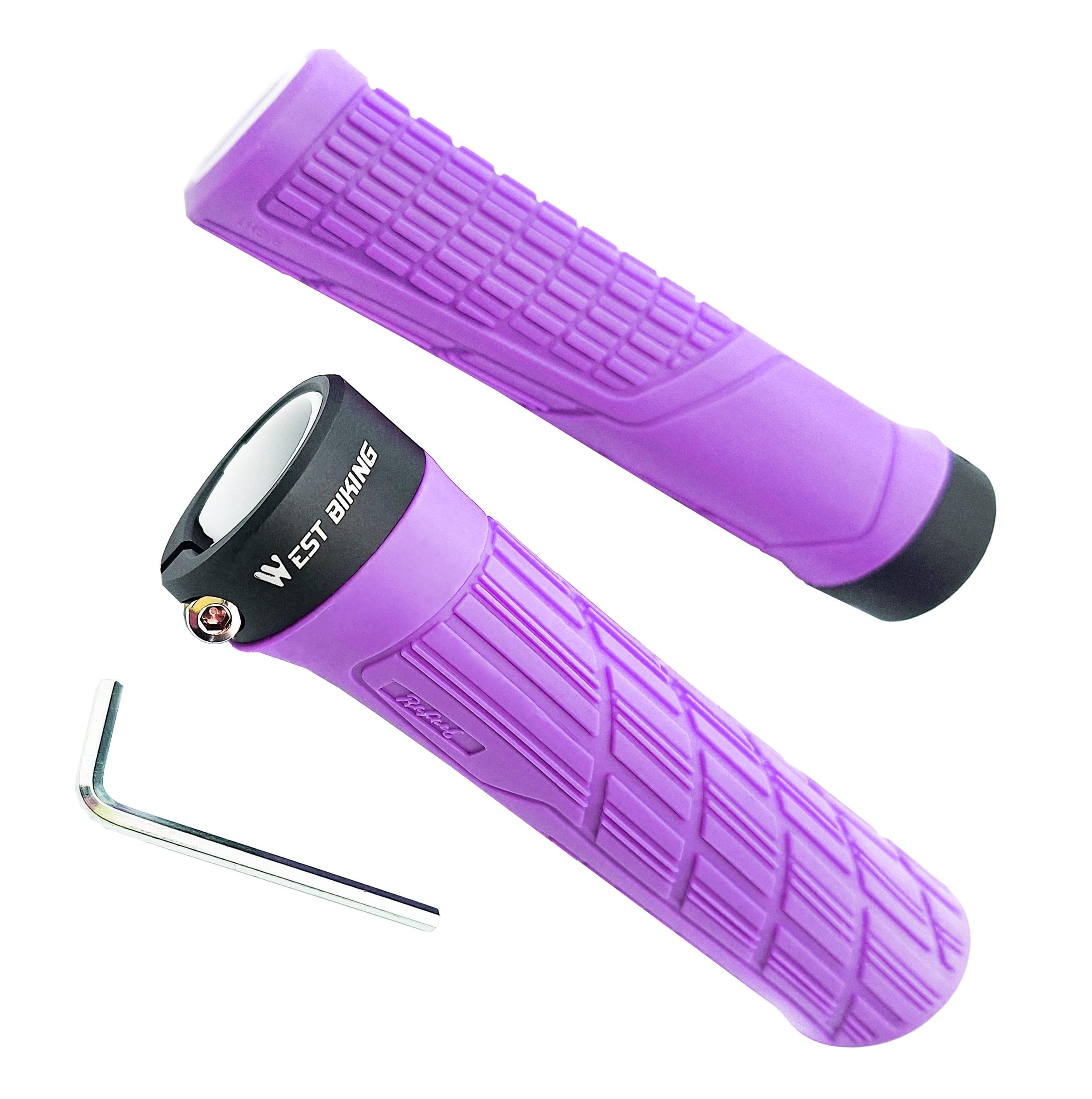 Грипсы West biking YP0804063 эргономичные 135 мм с алюминиевым замком Фиолетовый (G0000984)