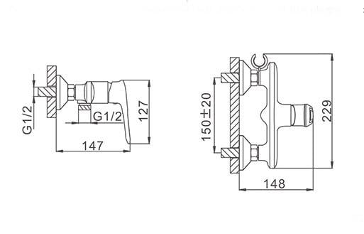 Смеситель для душа с гигиенической лейкой Frap F2049-6 Черный/ Хром - фото 7