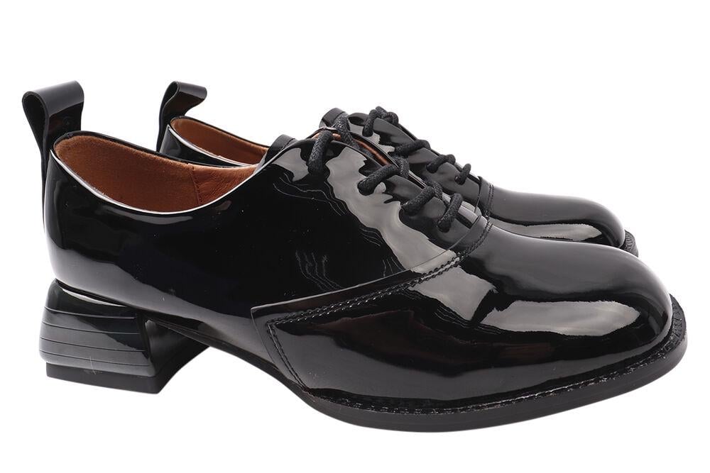 Туфли женские Brocoly из кожи на каблуке на шнуровке р. 36 Черный (312-21DTC) Туфли женские Brocoly из кожи на каблуке на шнуровке р. 36 Черный (312-21DTC)