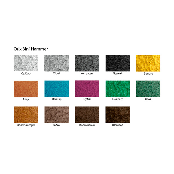 Эмаль антикоррозийная Atoll Orix Hammer 3в1 0,7 л Антрацит (2573813133) - фото 2