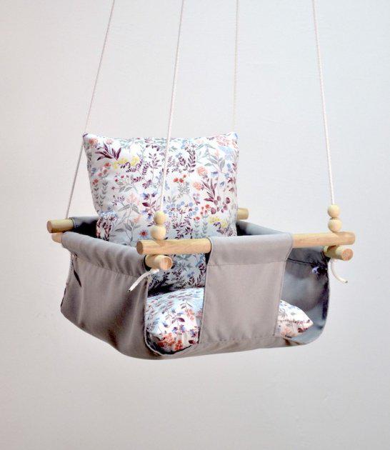 Дитяча гойдалка Infancy Гілочки з квітами Сірий (9890887) - фото 3 Дитяча гойдалка Infancy Гілочки з квітами Сірий (9890887) - фото 3