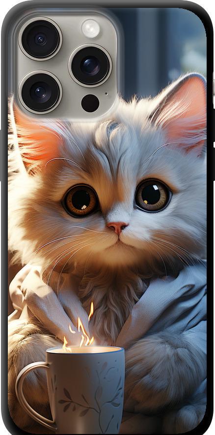 Чехол на iPhone 15 Pro Max White cat (5646b-3098-42517)