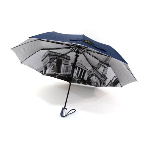 Женский зонт Bellissimа полуавтомат 10 спиц антиветер Темно-синий (13275)