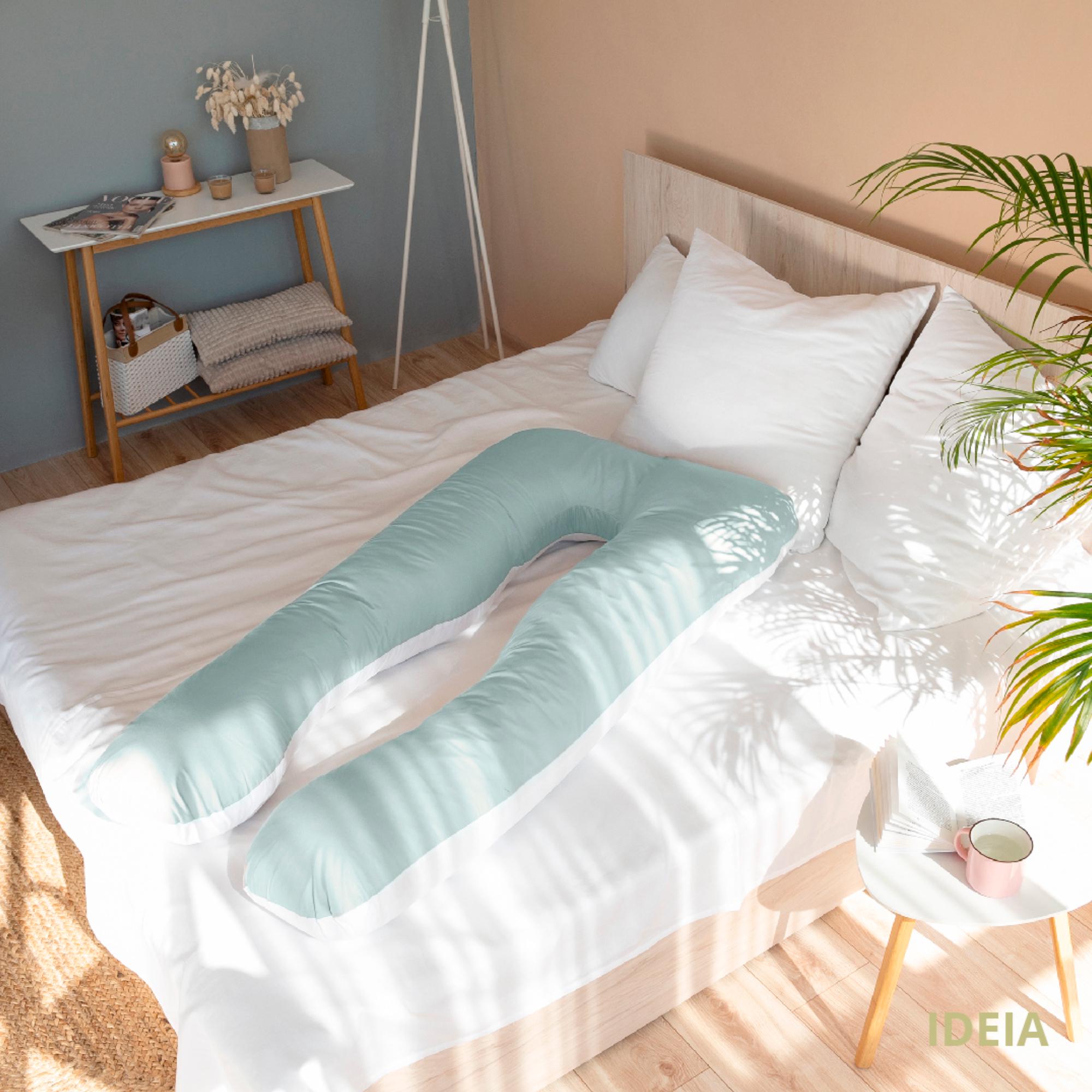 Подушка IDEIA U-shape для вагітних і реабілітації з наволочкою на блискавці М'ятна/Білий Подушка IDEIA U-shape для вагітних і реабілітації з наволочкою на блискавці М'ятна/Білий