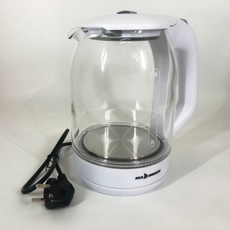 Електрочайник SeaBreeze SB-015 скляний 1,8 л 1500 Вт White (tf5876) - фото 2