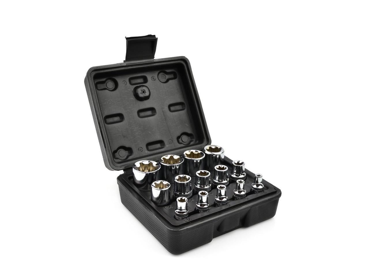 Набір головок торцевих Torx GeKo 1/2" 3/8" 1/4" E4-E24 14 шт. (G13566)