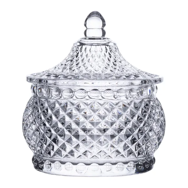 Цукорниця скляна Glass Jay з кришкою у східному стилі Diamonds (HP-YH-4)