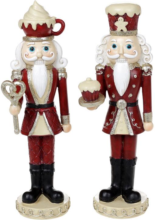 Набор статуэток Карамельный Щелкунчик 22,5 см 2 шт. Кремовый/Бордовый (BD-707-231)